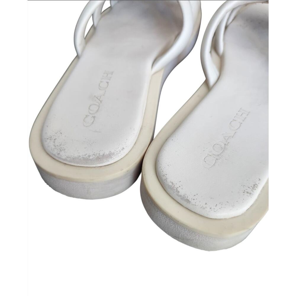 COACH C8983 Georgie Chalk Leather Open Toe Sandals Shoes Women's Size 8.5 B - Picture 8 of 8